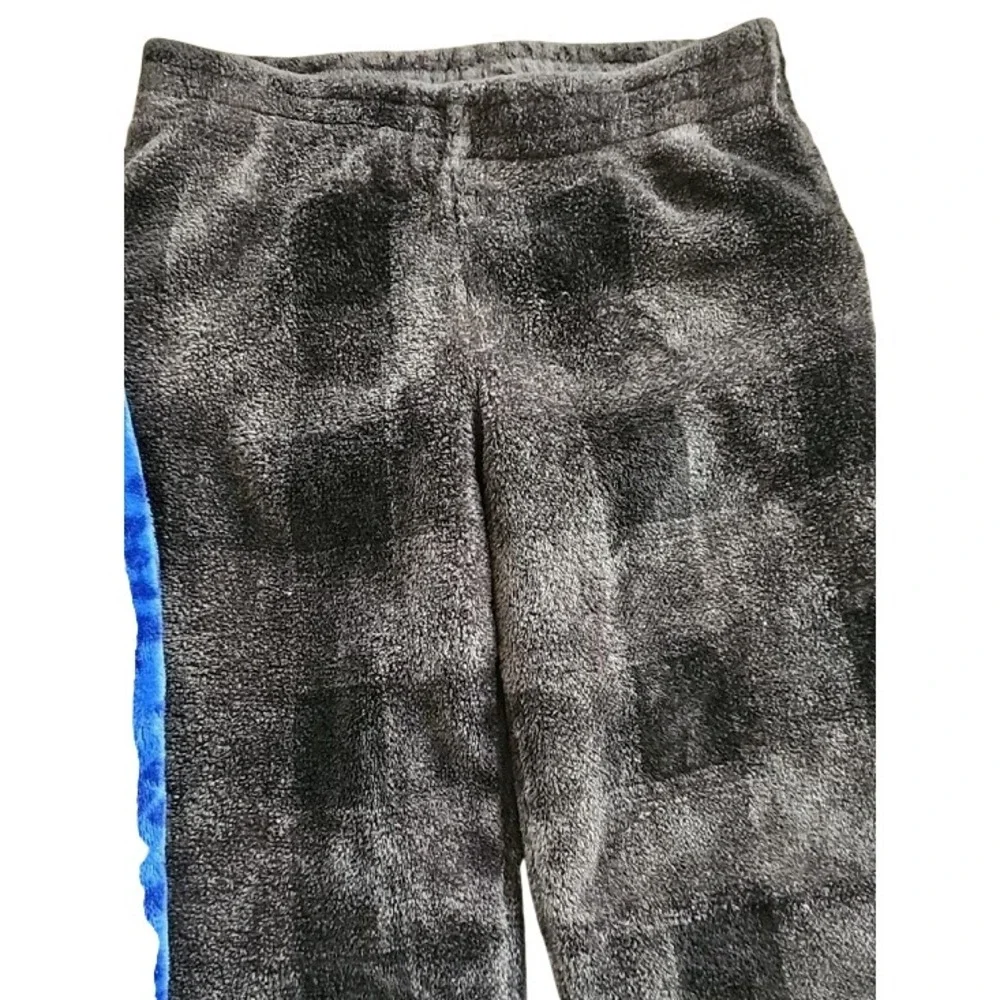 Cat & Jack Kids Fleece Pajama Set Bundle Blue Smiley Black Plaid Size L 10/12